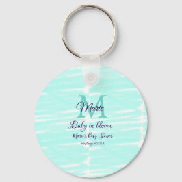 Llavero Pastel green baby in bloom monogram baby shower te