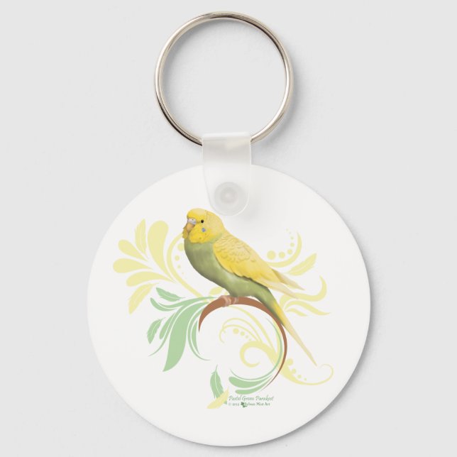Llavero Pastel Green Parakeet (Anverso)