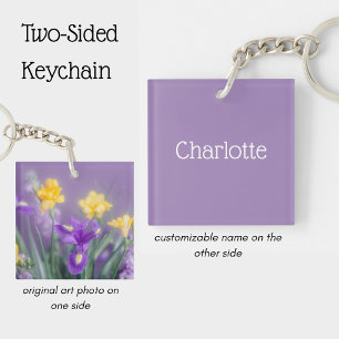 Llavero Pastel personalizado Floral de primavera