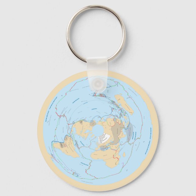 Llavero Pastel plano Tierra plana Tectónica Placa AE Mapa  (Anverso)
