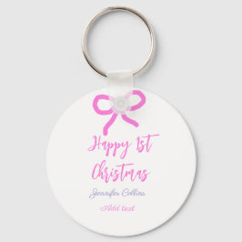 Llavero Pastel rosa morado feliz primer Navidades doblar n