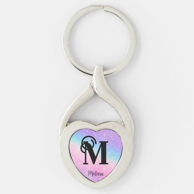 Llavero Pastel rosa y morado de moda (Anverso)