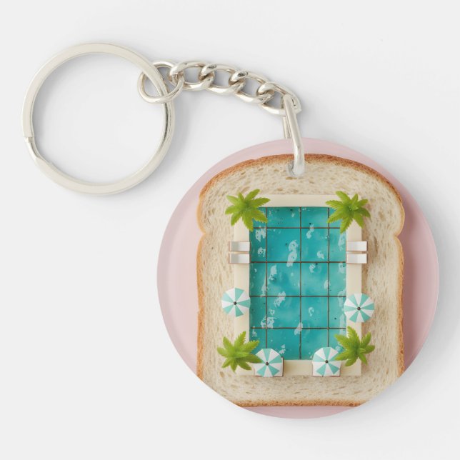 Llavero Pastel Vaporwave Pool Toast (Frente)