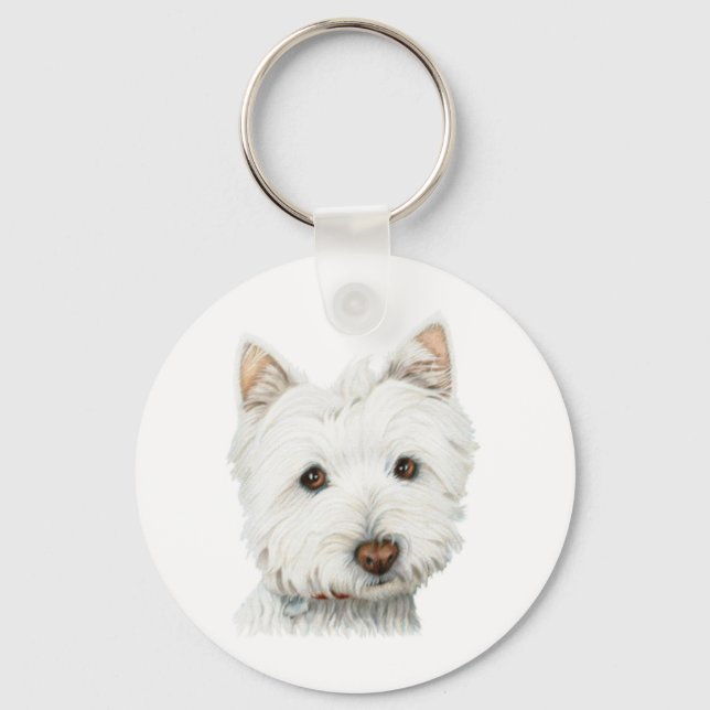 Llavero Pastel Westie Dog (Anverso)