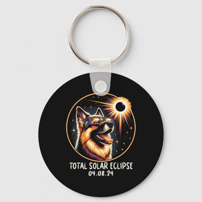 Llavero Pastor Alemán Eclipse Con Gles Abril 8 2024 (Anverso)
