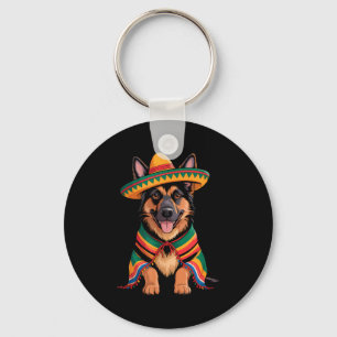 Llavero pastor alemán sombrero mexicano méxico cinco de