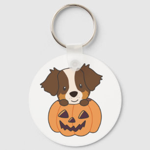 Llavero Pastor Australiano En Calabaza Cute Keychain Feliz