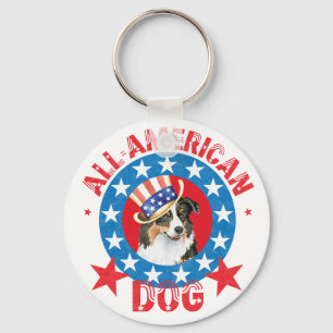 Llavero Pastor Australiano Patriótico