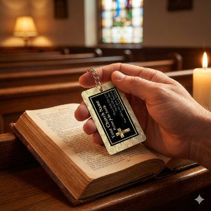 Llavero Pastor De La Iglesia Oro Y Negro Bulón