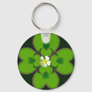 Llavero Patada de flores irlandesas de cuatro hojas