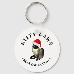 Llavero Patas Kitty de Santa Claus cute gato siamés
