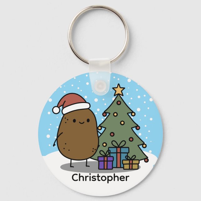 Llavero Patata de Navidad Personalizable Adorable (Anverso)