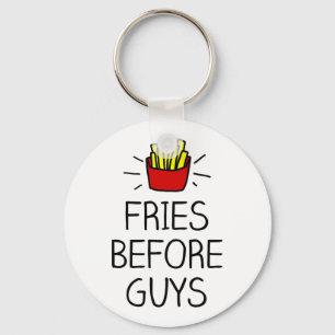 Llavero patatas fritas antes que hombres con el ilustracio