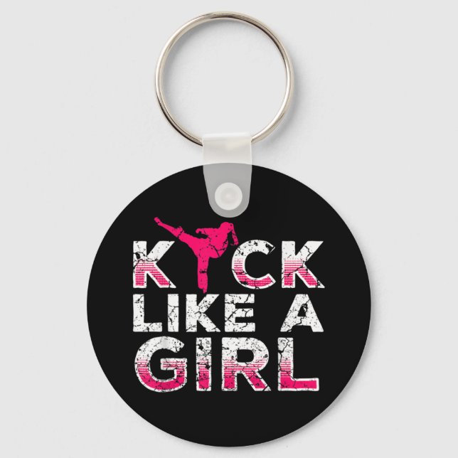 Llavero Pateo Como Un Chica Karate Kickboxing (Anverso)