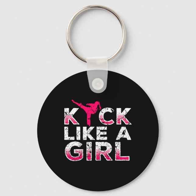 Llavero Pateo Como Una Chica-karate Kickboxing Chicas (Anverso)