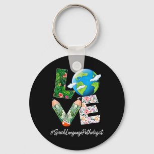 Llavero Pathólogo del lenguaje del habla Love Earth Day Sa