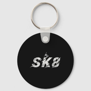 Llavero Patinador Sk8 Skate Distressed Niños Niñas Skateb