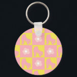 Llavero Patinaje Cuádruple Derby Skater Gift Ke<br><div class="desc">Controles personalizados en patines de rodillos rosados y amarillos. Patrón moderno de patinaje en quad amarillo pastel y rosa de Guay. Arte perfecto de patinaje de rodillos para bebé, mujer, chica. Diseño de patrones de patines de rodillos amables en decoración casera, tazas, papel envolvente, etc. Patinaje sobre patines de arte...</div>