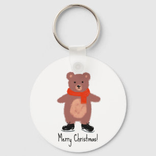 Llavero Patinaje de oso divertido