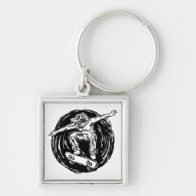 Llavero Patinaje De Patinaje De Plana Duración (Frente)