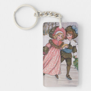 Llavero Patinaje infantil y Chica