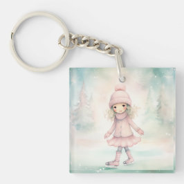 Llavero Patinaje sobre escenas de invierno Chica de menta
