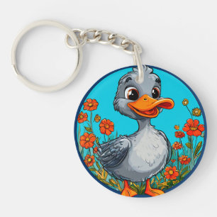 Llavero Pato adorable de dibujos animados