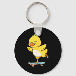Llavero Pato Amarillo Divertido Patinador Monopatín Bailar