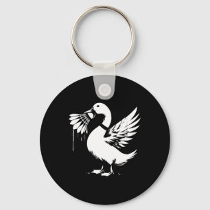 Llavero Pato con lanzadera - Gracioso amante de Badminton