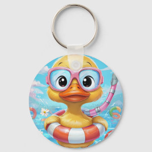Llavero Pato de Fiesta de piscina personalizado con tubo d