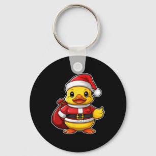 Llavero Pato de goma de Santa Claus Feliz Navidad Festivo