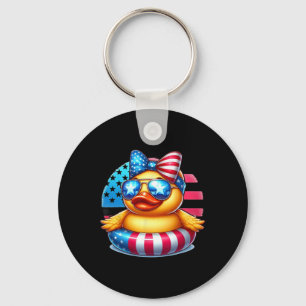 Llavero Pato de goma genial bandera de EE. UU. Pato lindo