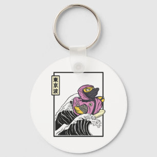 Llavero Pato de goma Ninja Surfing Ola de Kanagawa Kawaii