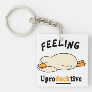 Llavero Pato Divertido Durmiendo Sentimiento de Improducti