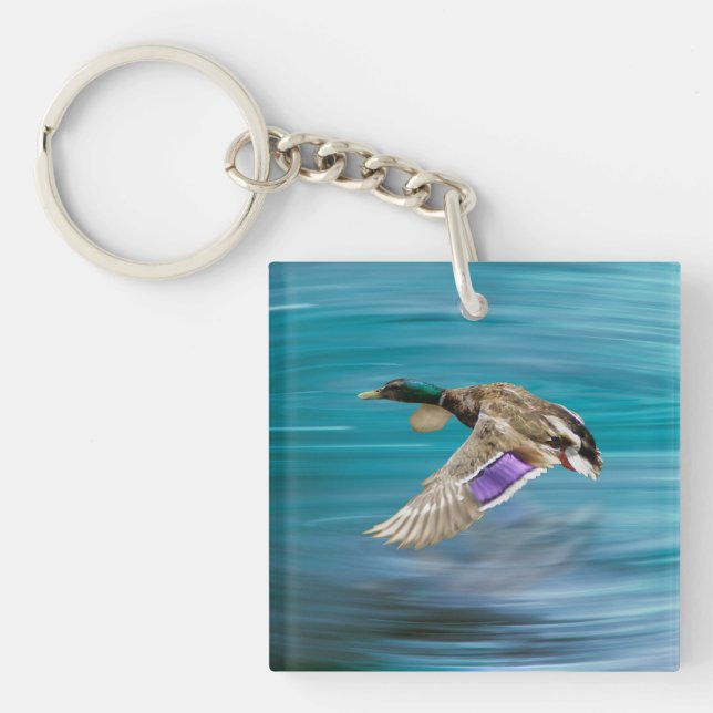 Llavero Pato mallard volando (Frente)