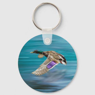 Llavero Pato mallard volando