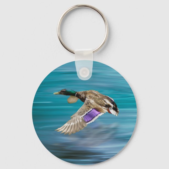 Llavero Pato mallard volando (Anverso)