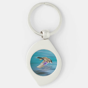 Llavero Pato mallard volando