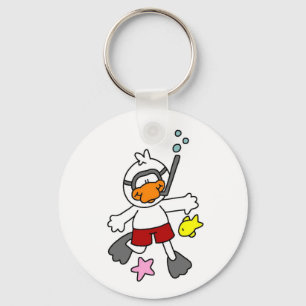 Llavero Pato que bucea en la playa