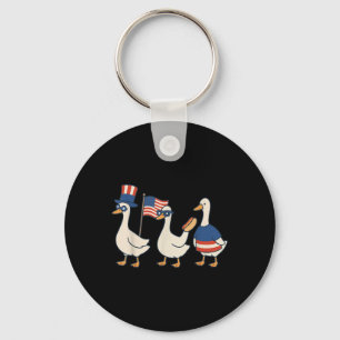 Llavero Pato tonto bandera americana meme divertido 4 de j