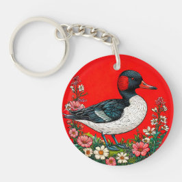 Llavero Pato vibrante ilustrado