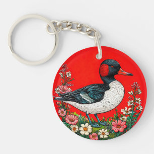 Llavero Pato vibrante ilustrado