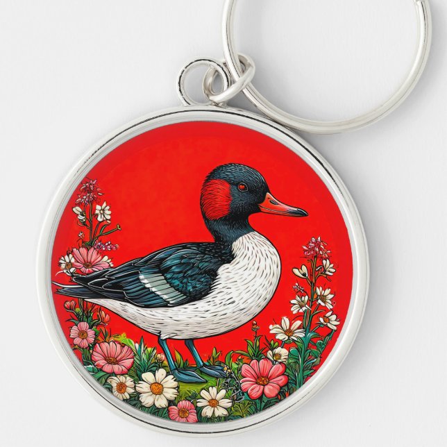 Llavero Pato vibrante ilustrado (Frente)