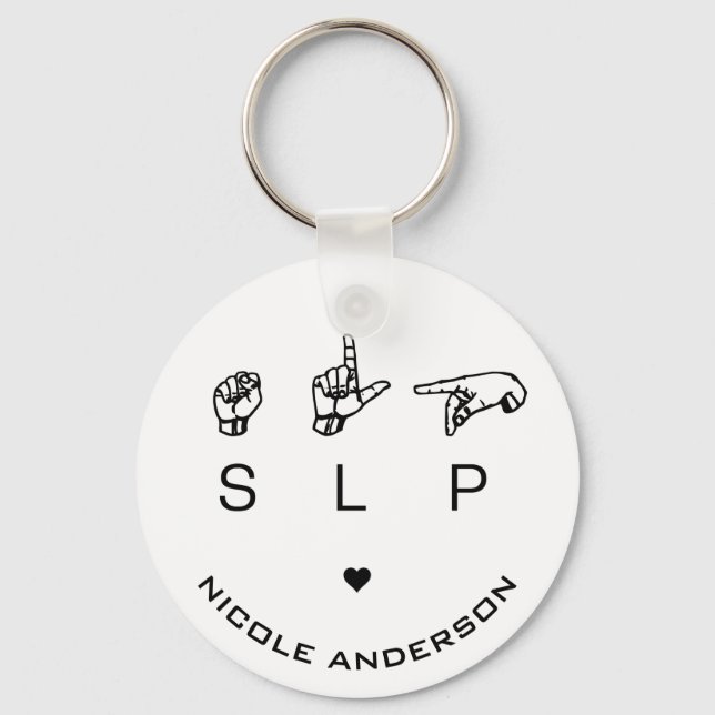 Llavero Patólogo de lenguaje de voz SLP ASL Personalizado (Anverso)