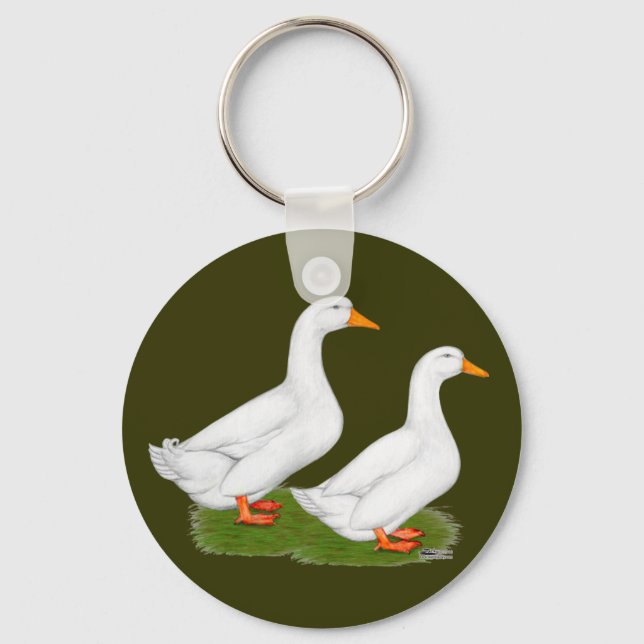 Llavero Patos: Pekins blanco (Anverso)