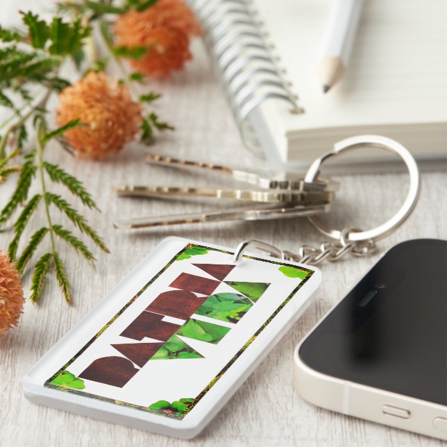 Llavero Patria y vida White Wood Green (Frente Derecha)