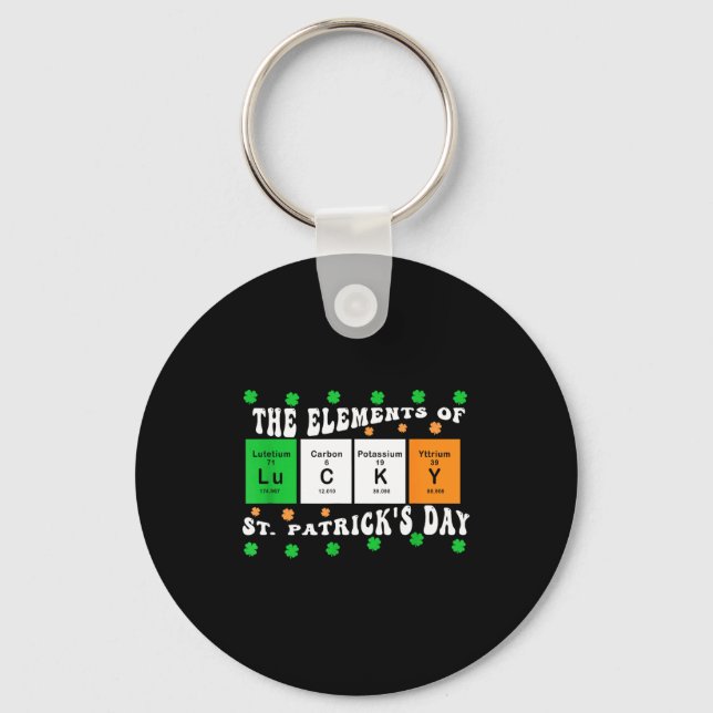 Llavero Patricks Day Funny Elements Of Lucky Periodic Tabl (Anverso)