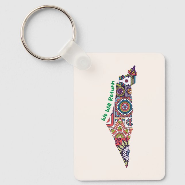 Llavero Patrimonio dentro del mapa de Palestina (Anverso)