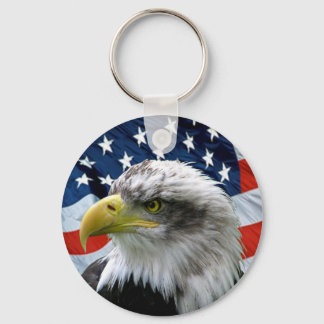 Llavero Patriotic Bald Eagle American Flag Keychain