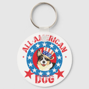 Llavero Patriotic Cardigan Welsh Corgi Keychain